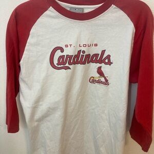 MLB St. Louis Cardinals Red and White Long Sleeve Tee